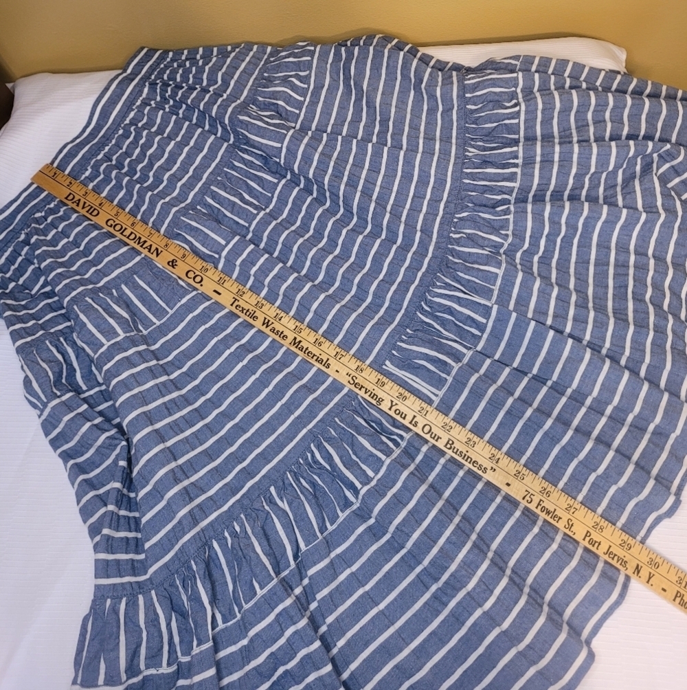 Sold! Lauren Ralph Lauren Linen Blend Striped Tiered Midi Skirt sz 6 - Picture 7 of 9